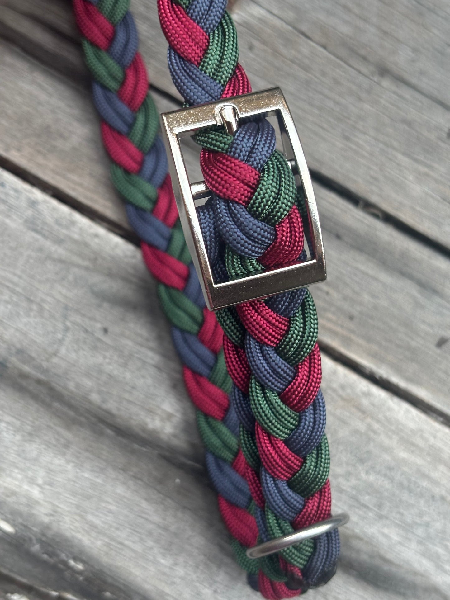 Pre-made Dog Collar Green-Navy-Burgundy