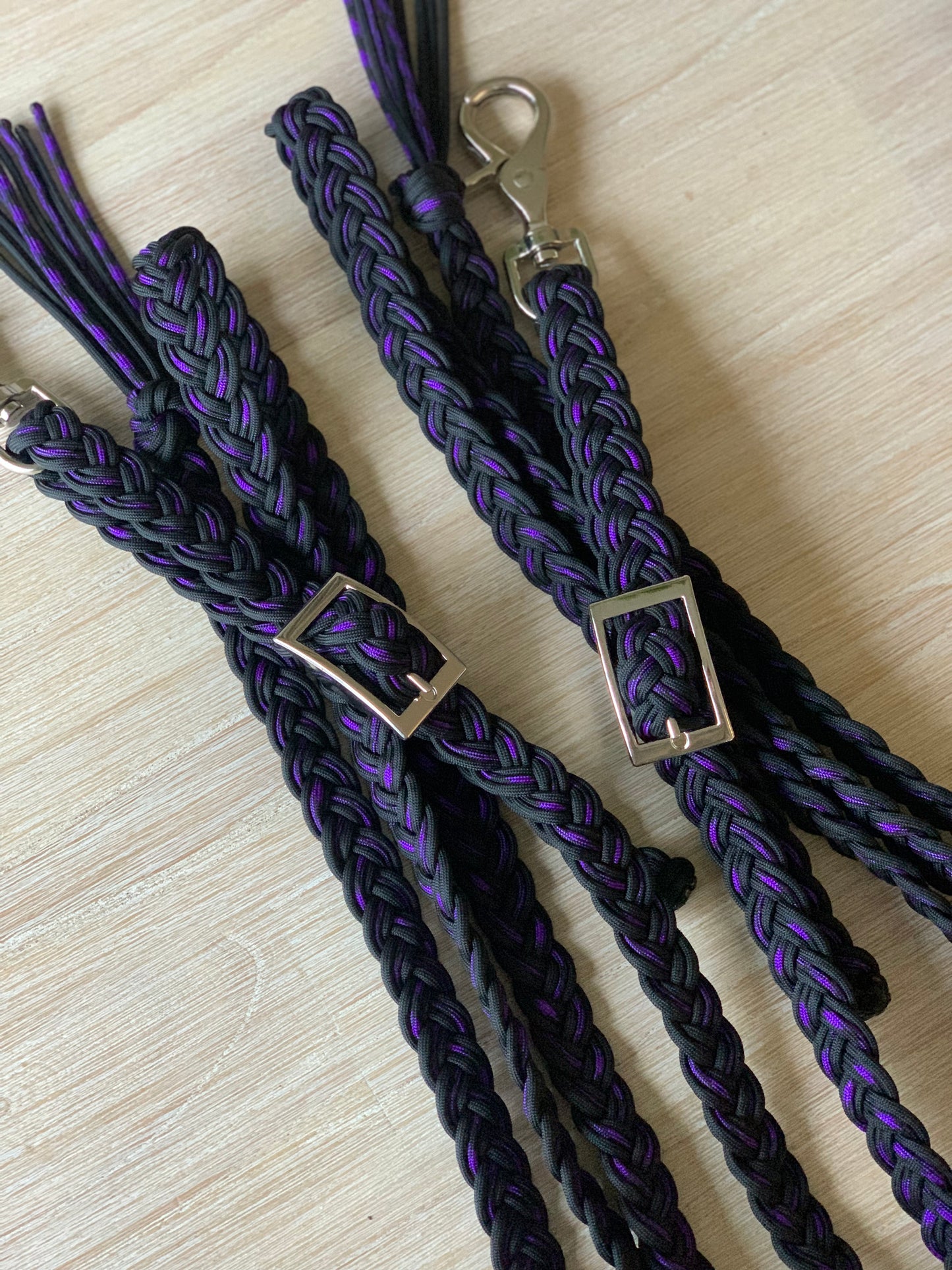 BRAIDED split reins 3 strand (custom)